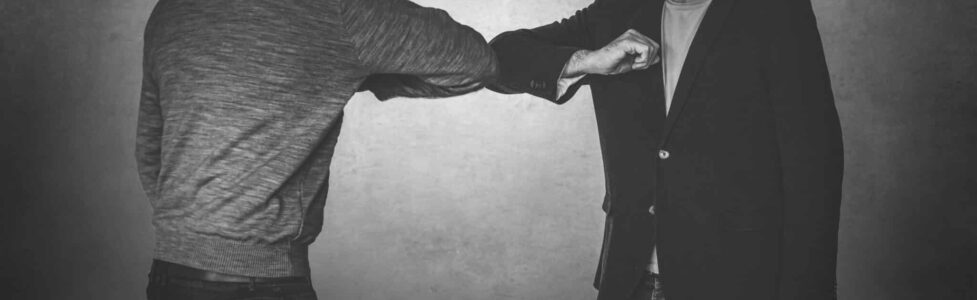 Covid greeting with Elbow