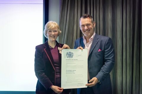 The Lord Lieutenant for Buckinghamshire, the countess Howe (left) and MRN CEO, Stuart Redding (right)