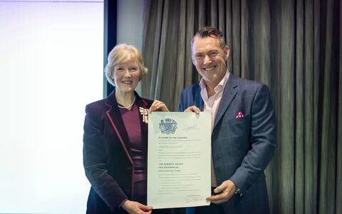 The Lord Lieutenant for Buckinghamshire, the countess Howe (left) and MRN CEO, Stuart Redding (right)